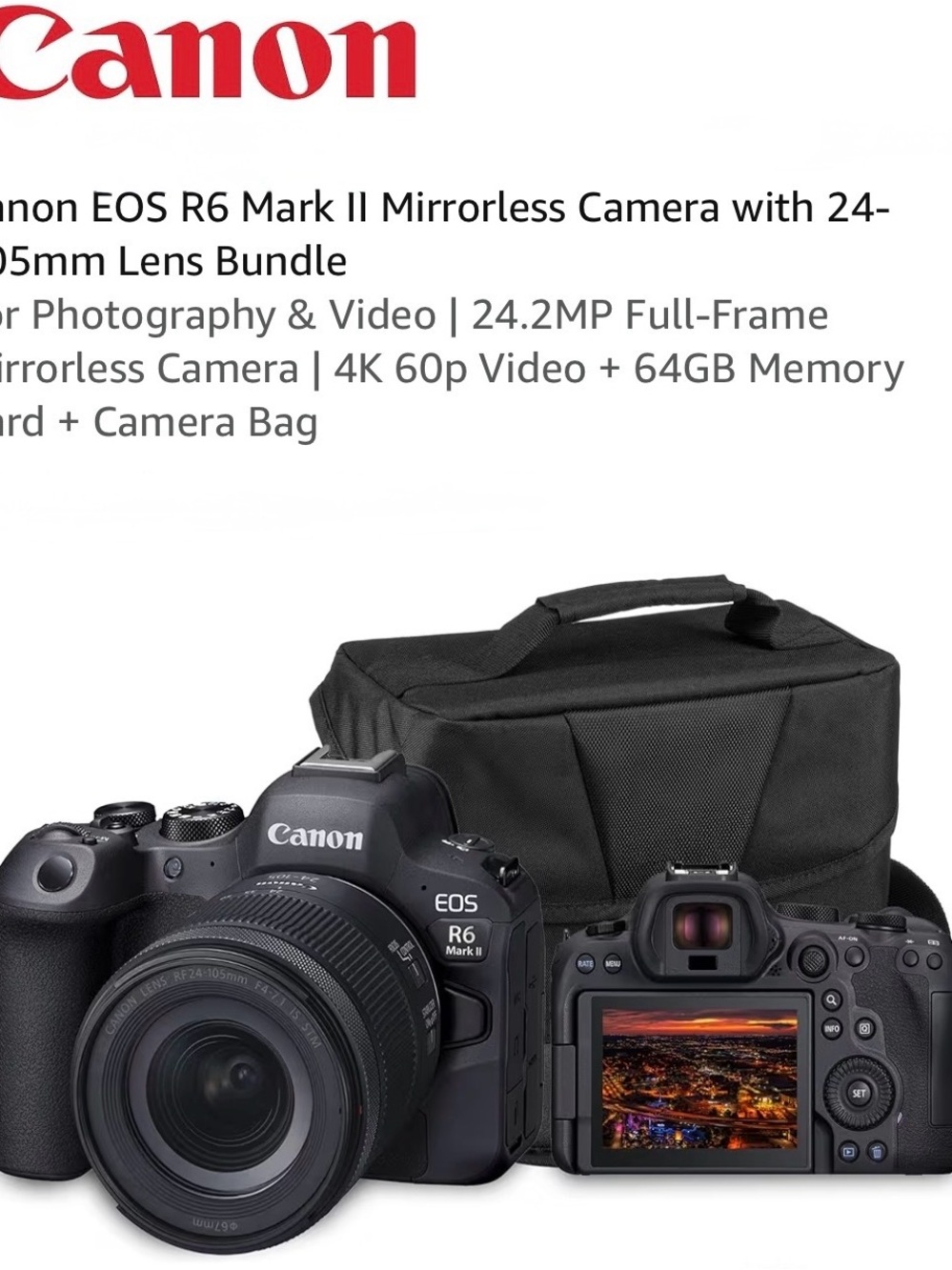 Canon EOS R6 Mark II Mirrorless Camera with 24-105mm Lens